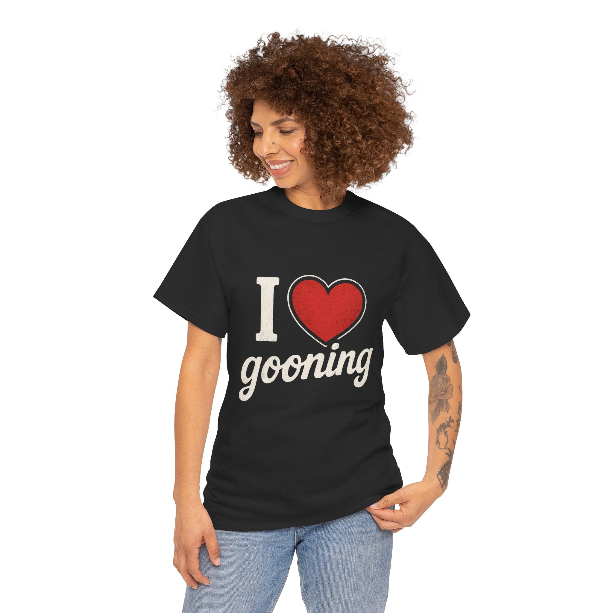 I Heart Gooning T-Shirt | Retro Script, Heart Graphic